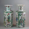 U802 Famille verte hexagonal vase, Kangxi (1662-1722)