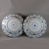 U814 Pair of Chinese blue and white deep dishes