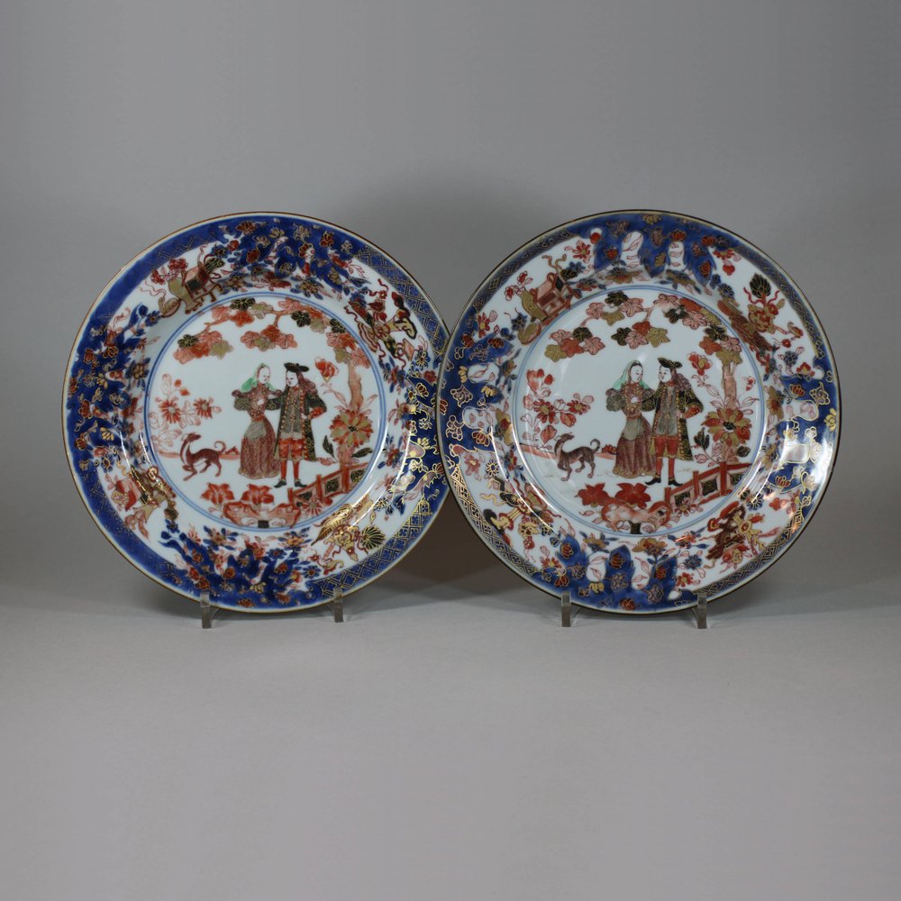 U818 Pair of Chinese verte-imari ‘Governor Duff’ plates