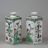 U824 Pair of famille verte caddies, Kangxi (1662-1722)