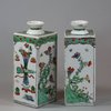 U824 Pair of famille verte caddies, Kangxi (1662-1722)