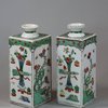 U824 Pair of famille verte caddies, Kangxi (1662-1722)