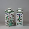 U824 Pair of famille verte caddies, Kangxi (1662-1722)