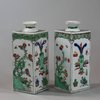 U824 Pair of famille verte caddies, Kangxi (1662-1722)