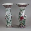 U826 Pair of famille rose vases of baluster shape