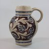 U828 Small German Westerwald salt-glazed tankard, circa 1700