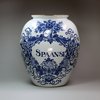 U83 Dutch Delft blue and white tobacco jar, 18th century