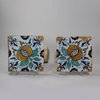 U830 Set of four Dutch Delft polychrome tiles, circa 1600-1630