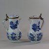 U839 Pair of Chinese blue and white ewers and covers