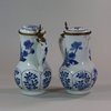 U839 Pair of Chinese blue and white ewers and covers