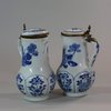 U839 Pair of Chinese blue and white ewers and covers