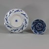 U866 Blue and white moulded teabowl and saucer