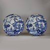 U876 Pair of Japanese Kakiemon blue and white kakiemon style dishes