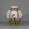 U888 Meissen hexagonal tea caddy and cover, circa 1723-24