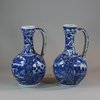 U905 Pair of Japanese Arita blue and white ewers, c 1680