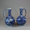 U905 Pair of Japanese Arita blue and white ewers, c 1680