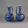 U905 Pair of Japanese Arita blue and white ewers, c 1680