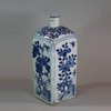 U938 Blue and white square-section flask