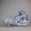 U960 Small Meissen blue and white two-handled ecuelle and cover with