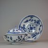 U960 Small Meissen blue and white two-handled ecuelle and cover with