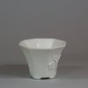 U966 Blanc de chine dou-shaped libation cup, late Ming