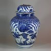 U974 Japanese Arita blue and white jar and cover, circa 1680