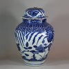 U974 Japanese Arita blue and white jar and cover, circa 1680