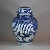 U974 Japanese Arita blue and white jar and cover, circa 1680