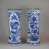 U991 Near pair of Chinese blue and white beaker vases