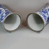 U991 Near pair of Chinese blue and white beaker vases