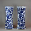 U991 Near pair of Chinese blue and white beaker vases