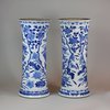 U991 Near pair of Chinese blue and white beaker vases