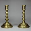 V177 Pair of English brass candlesticks, circa 1760