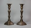 V180 Pair of George I brass candlesticks, circa 1720