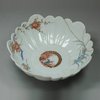 V191 Japanese kakiemon fluted hexagonal bowl, 18th century