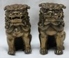 V251 Pair of Chinese bronze Buddhist lion scroll weights