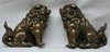 V251 Pair of Chinese bronze Buddhist lion scroll weights