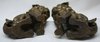 V251 Pair of Chinese bronze Buddhist lion scroll weights