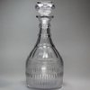 V348 Georgian Cut glass decanter and flat-top stopper, circa 1780