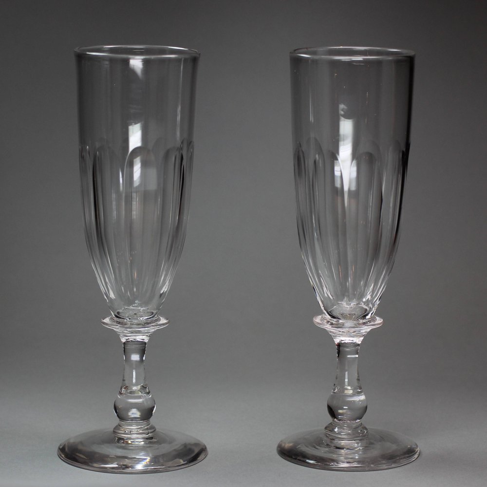 V349 Pair of English ale glasses, 19th century