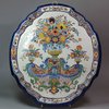 V48 Dutch delft oval polychrome plaque, circa 1730-40