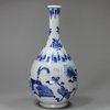 V575 Blue and white pear-shaped bottle vase, Kangxi (1662-1722)