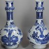 V576 Pair of Chinese blue and white bottle vases