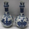 V576 Pair of Chinese blue and white bottle vases