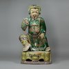 V743 Famille verte biscuit figure of Guandi, the God of War