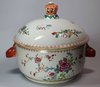 V748 Famille rose circular soup tureen and cover