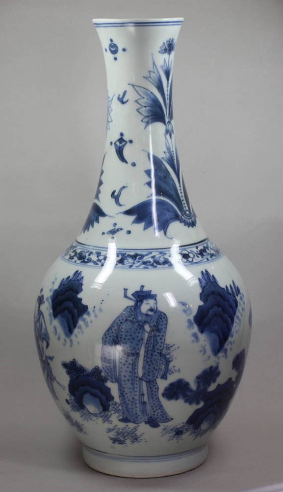 V848 Chinese blue and white transitional vase, Shunzh