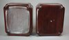 V886 Pair of famille rose  mounted hardwood boxes and covers