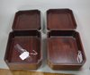 V886 Pair of famille rose  mounted hardwood boxes and covers