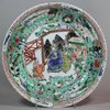 V9 Famille verte moulded dish, Kangxi (1662-1722)